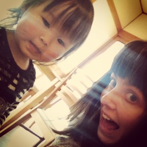 yep, i'm crawling on the floor taking selfies with japanese babies #standard
